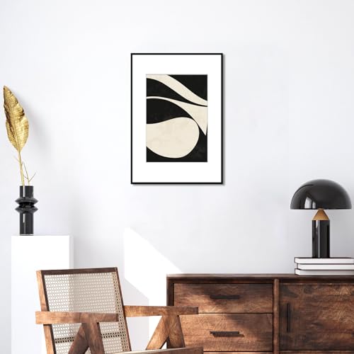 Image of Homso A2 Poster Picture Frame in Black, Metal Thin Board Frame with Acrylic Plexiglass for Pictures 16.5x23.4 with Mat or 11.7x16.5 without Mat for Horizontal and Vertical