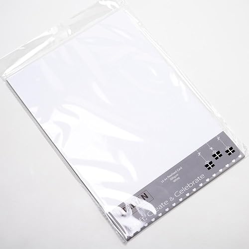 Italian Options Double-Sided Pearlescent Card Craft Paper, Pearlised, 300gsm Card Stock for Electronic Die-Cutter Machines, Craft Supplies, 10 Pearl-Coloured Cardstock Sheets, A4, 300gsm, White