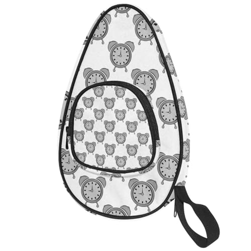 lcndlsoe Ping Pong Paddeltasche, niedlicher Cartoon-Wecker mit Zeitmuster, Tischtennisschlägerhülle lcndlsoe Ping Pong Paddeltasche, niedlicher Cartoon-Wecker mit Zeitmuster, Tischtennisschlägerhülle