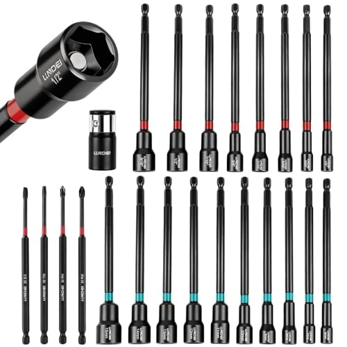 Image of LLNDEI Magnetic Nut Driver Set 23Pcs, Metric 6-15mm & SAE 1/4"-9/16"