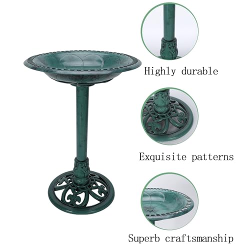 Baignoire pour oiseaux - 25,4 cm de diamètre - Facile à installer - Esthétiquement agréable pour les jardins et les cours