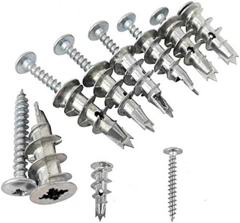 Ansoon Zinc Self-Drilling Drywall Anchors with Screws Kit, 25 Heavy Duty Metal Wall Anchors and 25#8 x 1-1/4'' Screws - 50 Pieces All Together