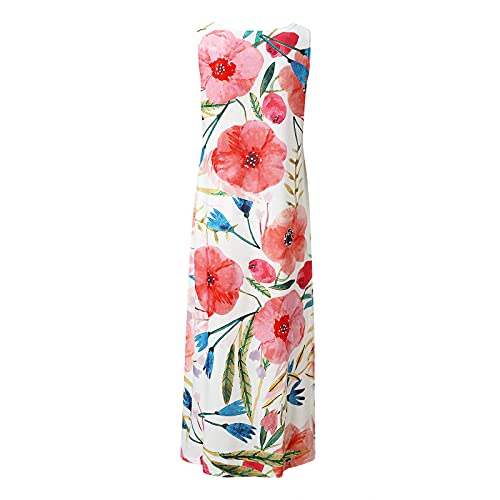 Tutu Dress For Women Summer Tunic Dresses Floral Cherry Print Short Cami Dress V-Neck Waist Loose Vest Dress #TOP15