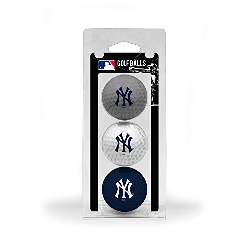 Team Golf MLB New York Yankees 3 Golf Ball Pack Regulation Size Golf Balls, 3 Pack, Full Color Durable Team Imprint