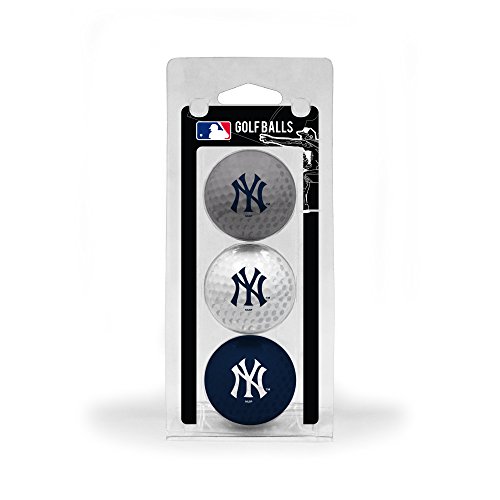 Team Golf MLB New York Yankees Regulation Size Golf Balls, 3 Pack, Full Color Durable Team Imprint, Assorted