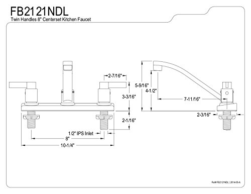 Kingston Brass FB2121NDL 7-11/16-Inch in Spout Reach NuvoFusion 8-Inch Centerset Kitchen Faucet, Polished Chrome - Image 3