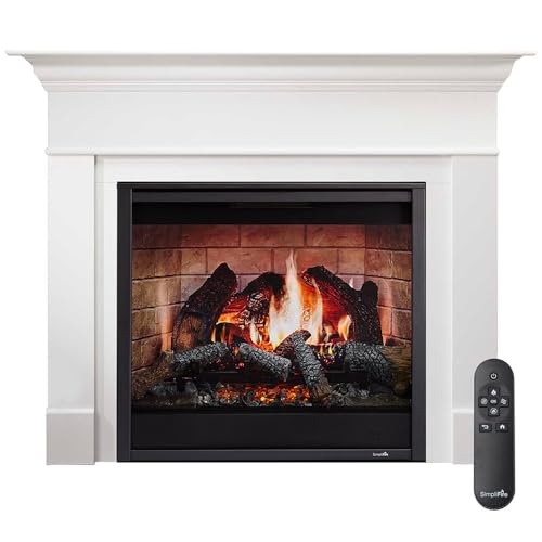 SimpliFire Inception 36-Inch Electric Fireplace Wescott Mantel Package with Folio Front (SF-INC36-SF-FOL-36-SF-MK-WS-INC36)