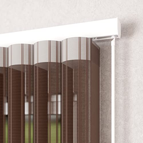 84'' H Brown Color Vertical Fabric Blinds Walkthrough Curtain With Built In Sheer Door Blinds Blinds & Shades Blackout Blinds Window Shade Vertical Blinds For Sliding Doors , Sliding Blinds, White #TOP18