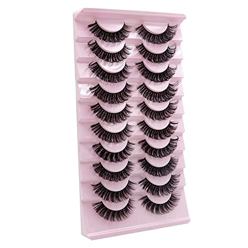 False Eyelashes Russian Strip Lashes Natural Fluffy Wispy D Curly 10 works Reusable Fake Eyelashes Faux Mink Lashes Thick Short Soft Eyes Lash(#3) - Image 4