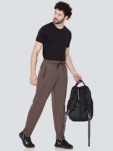 Image of Cotton Lowers for Men, Regular Fit, Zip Pocket, Night Pant, Joggers, Sports Trousers, Gym n Lounge Wear Track Pant for Boys Cambrige Brown XXL