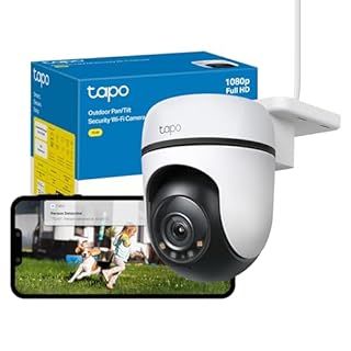 Tapo TC40 Pan/Tilt Smart Security Outdoor Camera, Full HD, 360° Smart Person Detection Motion Tracking, Color Night Vision, WiFi Camera No Monthly Fee, Two-Way Talk, IP65, Works with Alexa & Google