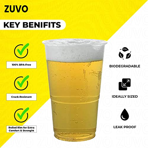 Plastic Pint Glasses 569 ML - Full Pint - (Pack of 50) - Perfect Disposable Plastic Glasses for Pint - Best Beer Cups for Any Events