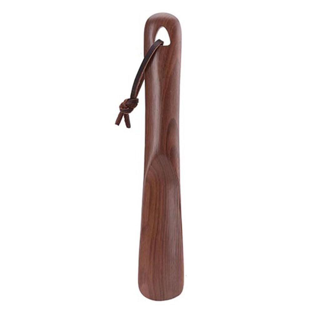 Drewniany róg do butów do łatwego noszenia butów, wiszący design, przyjazne w podróży narzędzie pomocnicze dla nastolatków i seniorów, długość 24 cm