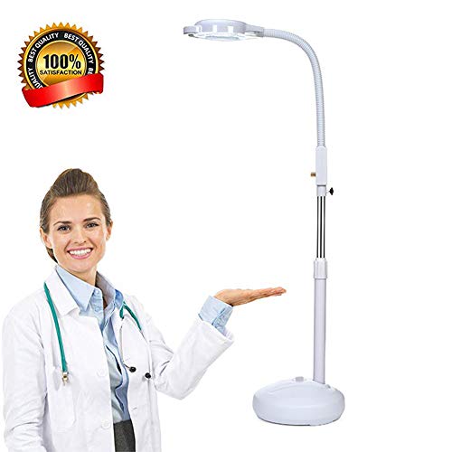 Preisvergleich Produktbild 8X LED Lupenleuchte Lupenlampe Arbeitsleuchte Kalt Licht Bildschirmlupe Beweglich Rolle Base Zum Gesichts Pflege Schönheit Spa Salon Tätowierung lesen