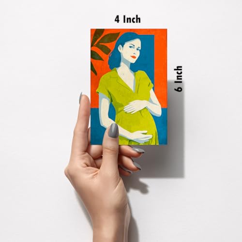 Image of SiddArtify Pregnancy Wall Art Poster Print Set - Modern Abstract Woman Decor for Living Room Bedroom Nursery - Set of 2-4x6 Inch - Board (Pack of 6) - Sticker (Pack of 6)