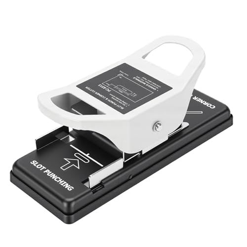 Perforadora de ranura 2 en 1 resistente para tarjetas de papel 6