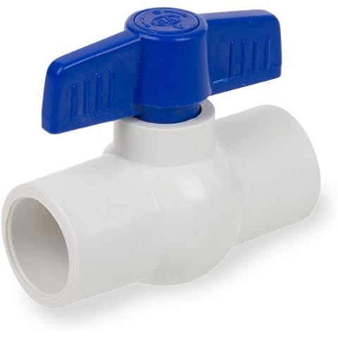 Smith-Cooper International 9122 Series PVC Ball Valve, One Piece, Inline, T-Handle, 1-1/2" Slip Cover