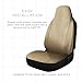 OxGord Car Seat Cover - PU Leather for Front Low Bucket Seats - Universal Fit for Cars, Trucks, SUVs, Vans (Beige/Beige)