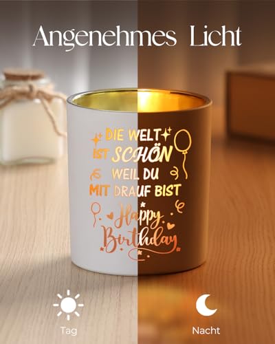 CadeauJoie Geburtstagsgeschenk für Frauen, Geschenke für Frauen, Lavendel Flammenduftkerze Geburtstag Geschenk für Freundin Mama Frau Oma Schwester Tochter, Beste Freundin Geburtstag Geschenk