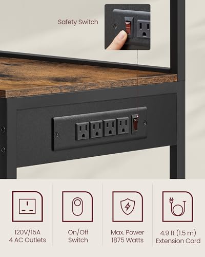 Vasagle UKKS031K01 Bakers Rack With Power Outlet thumb #4