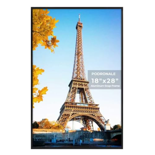 Podronale 18x28 Poster Frames 1Pcs Plexiglass Black Aluminum Snap Frame