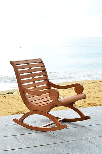 SAFAVIEH Wooden Outdoor Rocking Chair, in Natural