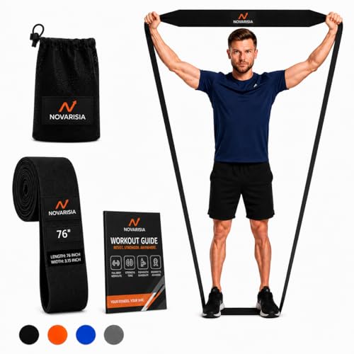 76 Inch Fabric Resistance Band for Strength Training Mobility and Stretching Non-Slip Workout Band for Athletes Home Gyms Yoga and Physical Therapy