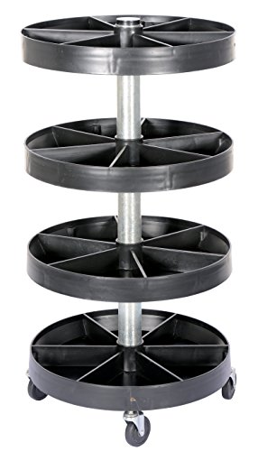 Vestil PBIN-19 Plastic Portable Parts Bin 19-1/2 In. x 19-1/2 In. x 38-1/2 In. 220 Lb. Capacity Black