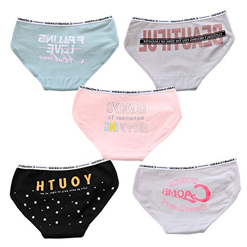 CozyBella - Braguitas por Pack Niñas Joven Chicas Adolescente Bragas Estampado Dibujos Cuadros Rayas Animal Gatitos Letras Lunares Cover
