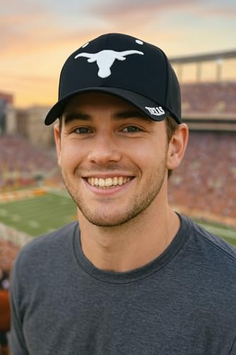 Gorra deportiva Texas Ajustable Negro/Blanco miniatura 3