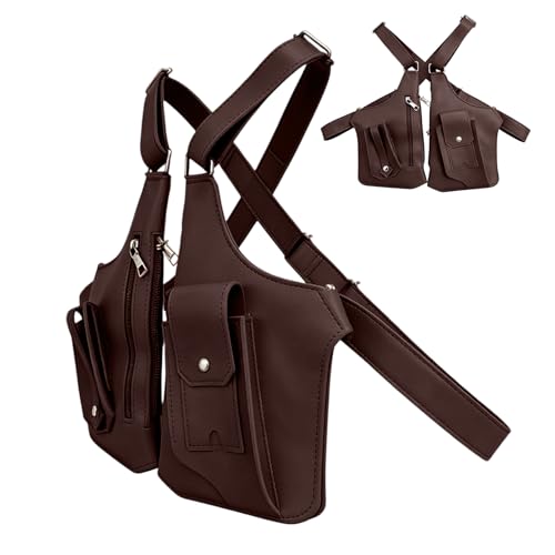 Genérico Bolso Axilar Doble Hombrera,Ajustable Antirrobo,Bolso Portaobjetos Para Hombro | Para Viaje Trabajo Pasaporte Running Senderismo Moto Teléfono