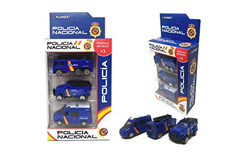 PLAYJOCS GT-8042 Set de vehículos Policía Nacional. Vehículos metálicos, Juguete Ideal para niños y coleccionistas.
