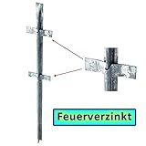 pfosten verzinkt eckig zum Einbetonieren BAUER - FVZ T-Zaunpfosten 1200x40x40x5mm