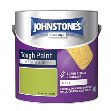 Johnstone's - Washable Paint - Tropical Jungle - Matt Finish - Emulsion Paint - Highly Durable - Stain Resistant - Non Toxic & Low Odour - 12m2 Coverage per Litre - 2.5L