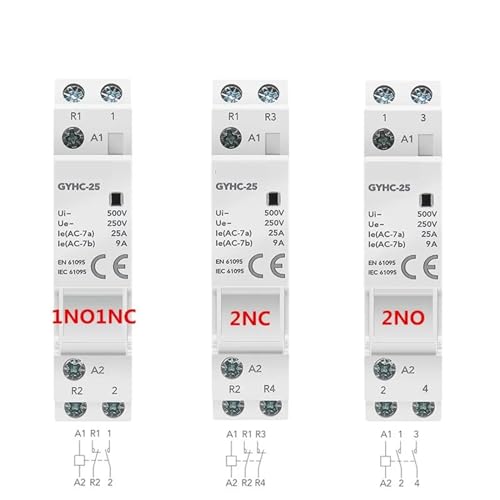 Contacteur de rechange 2P 20A avec contacts NC normalement fermés