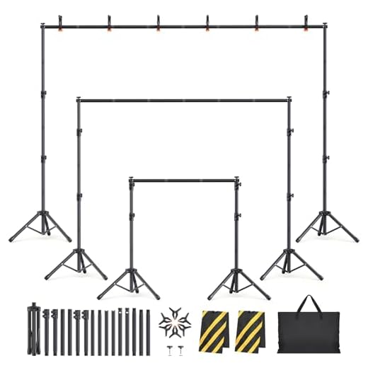 Eocnrhe Backdrop Stand Kit - 6 Widths, 10x7.5ft Adjustable Background Stand for Parties & Studio Photography