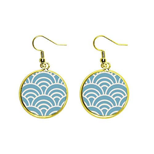 Pendientes de onda japonesa Edo dorados ideales para cenas y eventos de gala