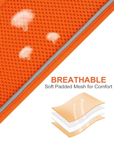 Joytale Hundegeschirr, Reflektierend Weich Gepolstert Hunde Geschirr, Air-Mesh Atmungsaktiv Brustgeschirr für Kleine Mittelgroße Hunde, M, Orange