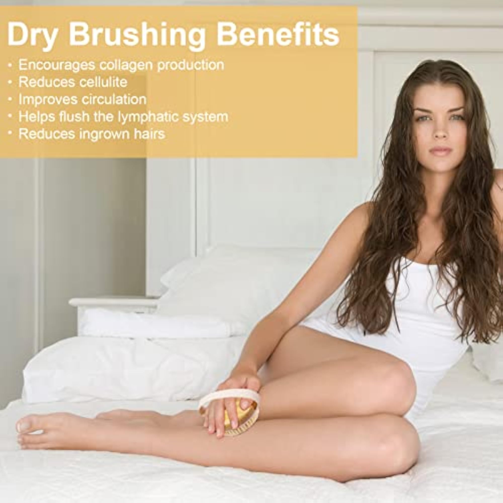 Bamboo Dry Body Brush for Blood Circulation and Skin Care
