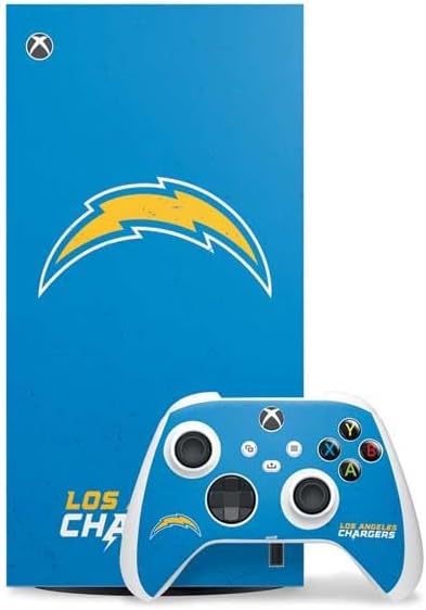 Skinit Decal Gaming Skin Compatible with Xbox Series X Digital Edition Bundle - Officially Licensed NFL Los Angeles Chargers - Alternate Distressed Design
