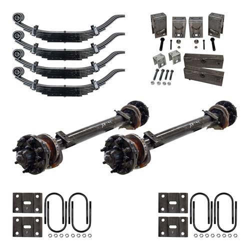 The Trailer Parts Outlet - 15,000 lb TK Tandem Axle Kit - Hydraulic Brake - 30K Capacity (Axle Series), 74/42 Hubface/Spring Center - (3'10) Frame Width