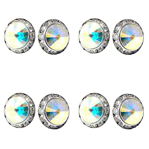 4 Pairs 20mm Round Shaped Acrylic Stone Post Earrings for Womens Wedding Dance Costume Casual Wear Stage Jewelry