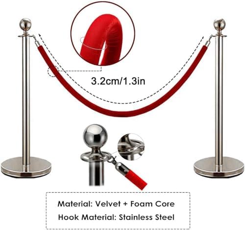 Elegant Blue Velvet Stanchion Rope Barrier - 2.2m Crowd Control Solution for Hotels, Hospitals & Banks - Durable Queue Management for Safety & Style