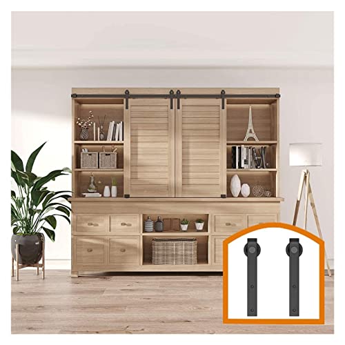 2.5-8�t�B�[�g�J�X�^�}�C�Y���ꂽ�X�^�C���̃C���e���A�X�[�p�[�~�j�X���C�f�B���O�[���h�A�n�[�h�E�F�A�u���b�N���[���[���[���N���[�[�b�g�H��I���[�L���r�l�b�g�L�b�g �X���[�Y�ŐÉ�(7FT Double Door)