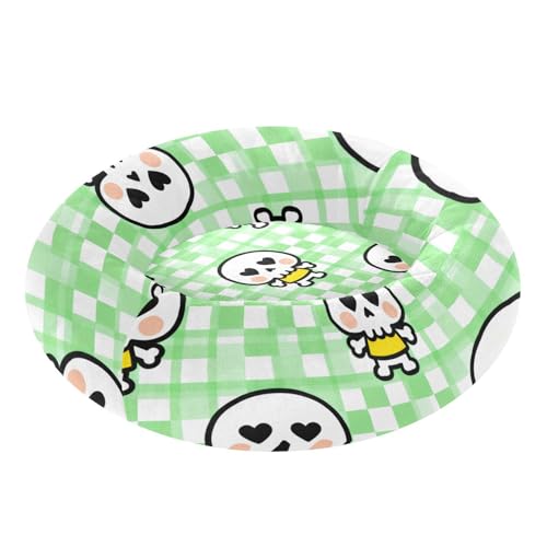 Lit pour chat anti-anxiété tête de mort blanche XS couchage petit chat - 2