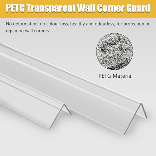 Plastic Corner Wall Protectors - 30 Pack Adhesive Strips for Drywall Edges, 8 Ft Length, L-Shaped Corner Guards for Home Protection, Durable Wall Corner Shields
