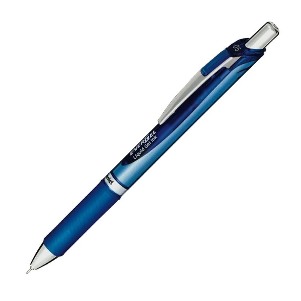 EnerGel RTX Roller Ball retrattile penna gel, ago, Violet, Medium Blue Ink/Fine Point/Silver/Blue Barrel/Needle Tip by Pentel