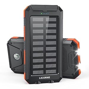 Solar Charger Power Bank Fast Charging – 30000mAh Portable Solar Phone Battery Panel Charger, QC3.0 Dual USB Port Battery Pack Charger for All Cell Phones & Electronic Devices (Orange)