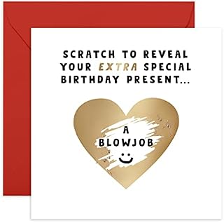 Central 23 Funny Birthday Card for Boyfriend Him - 'Scratch to Reveal' - Rude Humour - Naughty Scratch Cards for Him - Husband Anniversary Cards - Valentines Scratch Card - Comes With Stickers