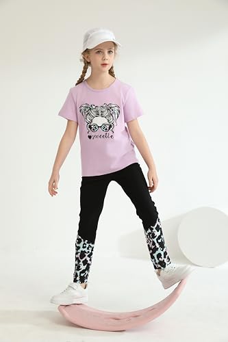 Image of Girl Clothes Cute Cool Girl Tops Splicing Pants 2 Piece Girls Summer Outfits 6-14 Years